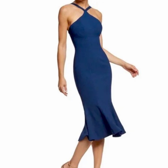 Dress the Population Dresses & Skirts - Dress the Population Tessa halter mermaid navy dress size XL party event